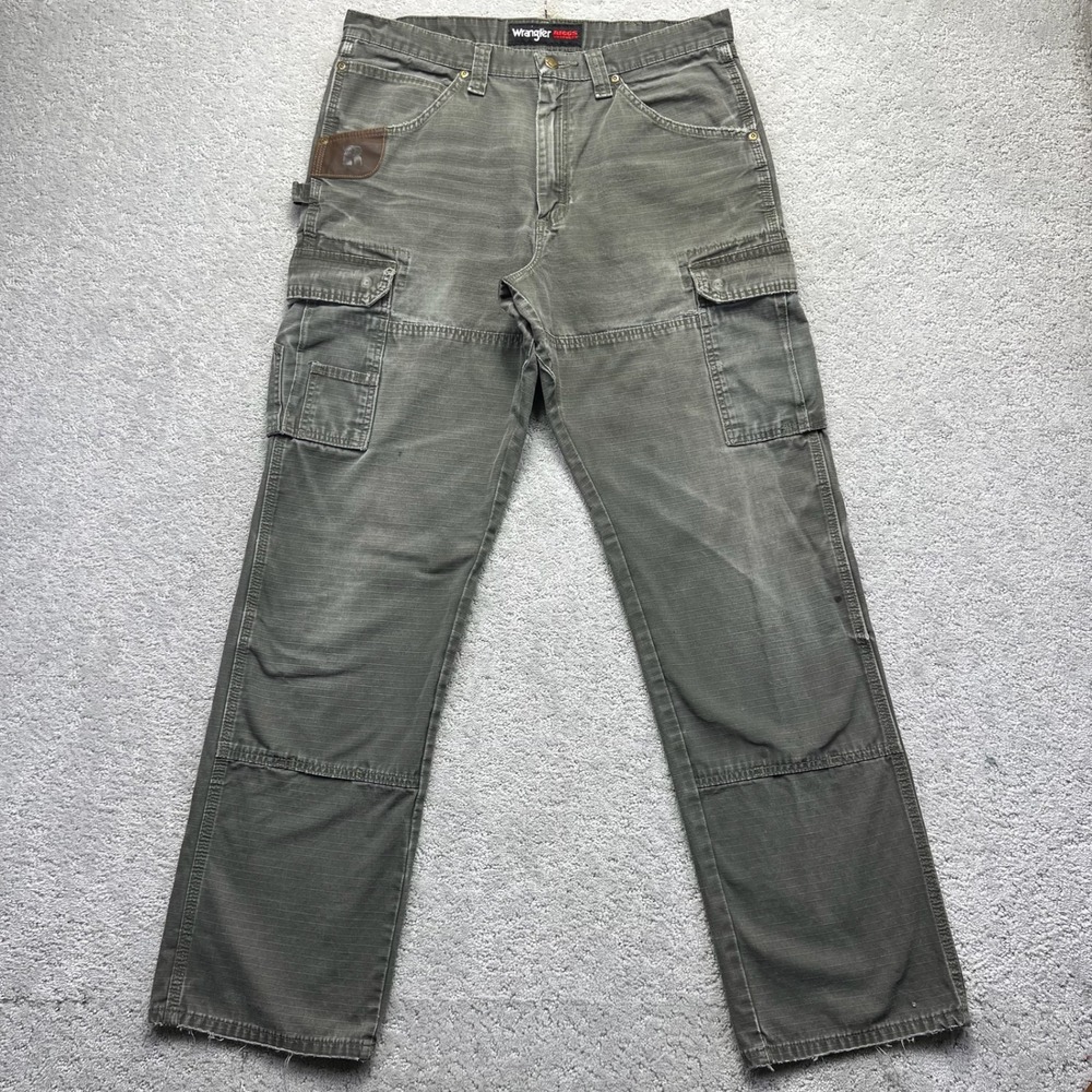 Wrangler Riggs Workwear Cargo Pants Mens 34x34 Green Ranger Ripstop Gorpcore